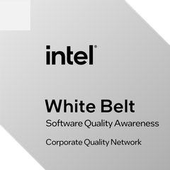 Corporate Quality Network SW Quality White Belt — Intel, verified on Credly